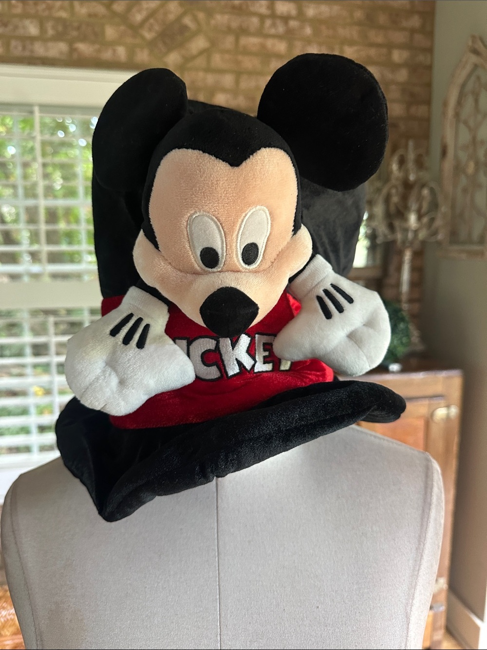 DISNEY WORLD Parks Mickey Mouse Top Hat Plush Oversized 3D Adult Unisex 10” Tall